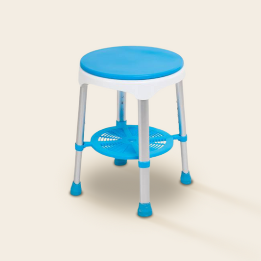 Swivel Shower Stool with Storage Shelf