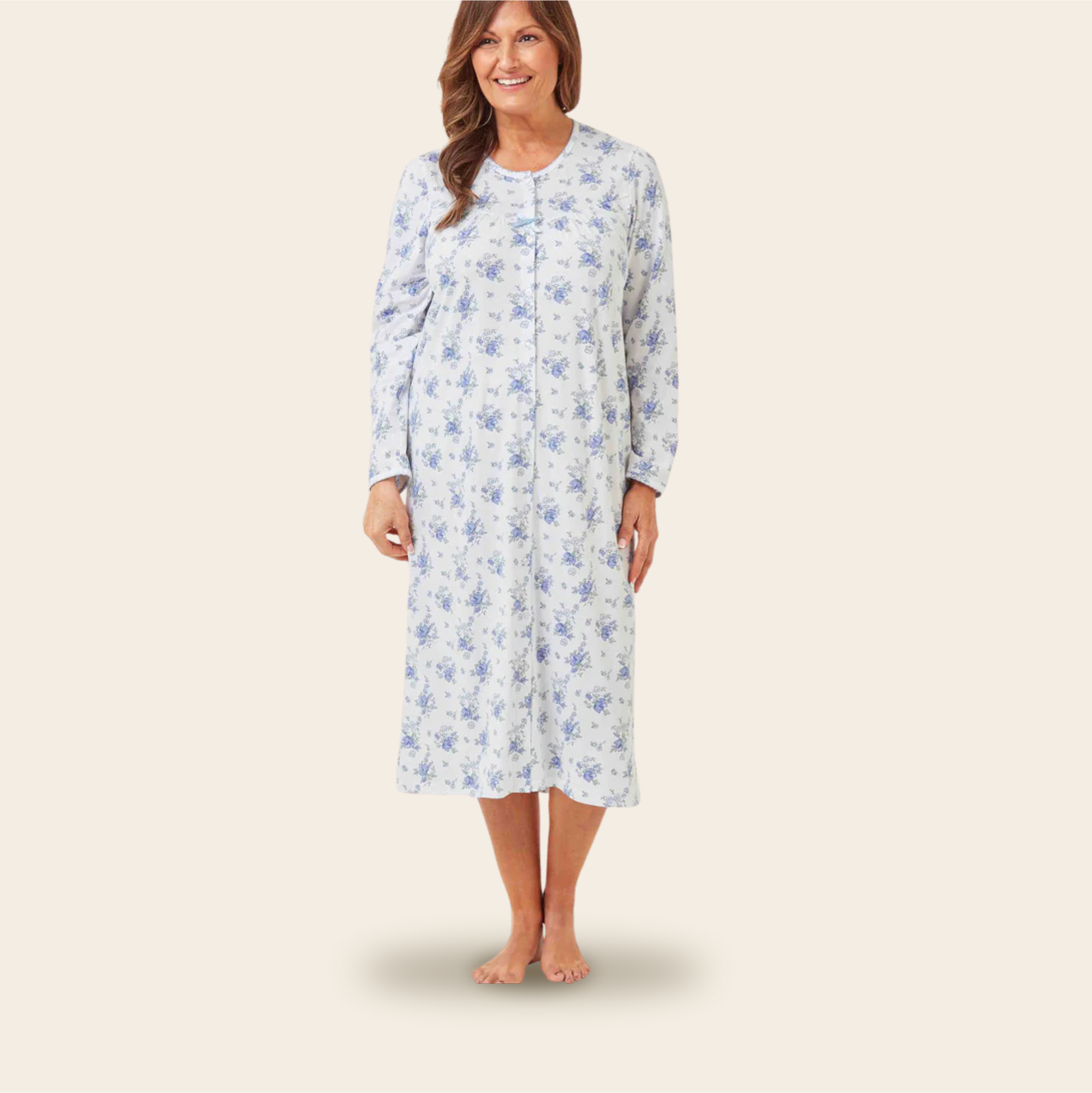 Long Sleeve Jersey Velcro Nightie Janet