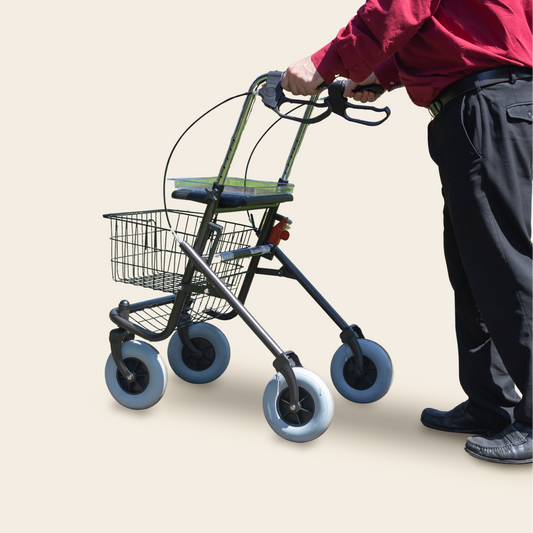 Four Wheeled Folding Rollator with Seat